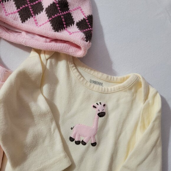 Gymboree Argyle Animals 3-6 month Used overalls Bodysuit & Hat. Mixed Bin Z26 - Picture 3 of 3